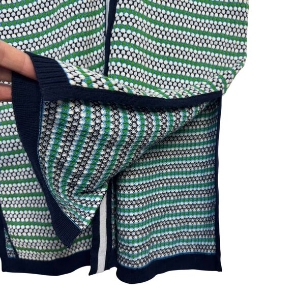 J.Crew Button Up Polo Midi Dress XS Blue Green Collared Wool Slits Tennis Preppy - Picture 6 of 9